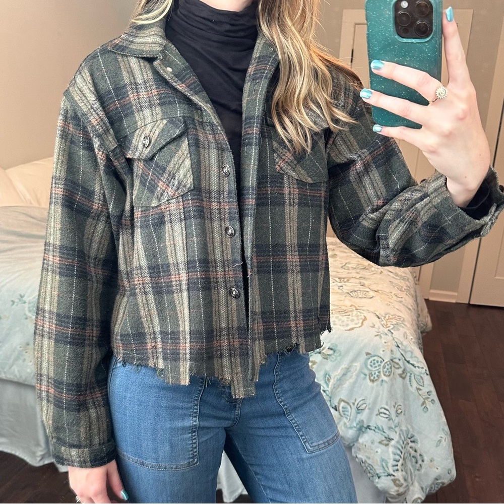 POL | plaid flannel jacket